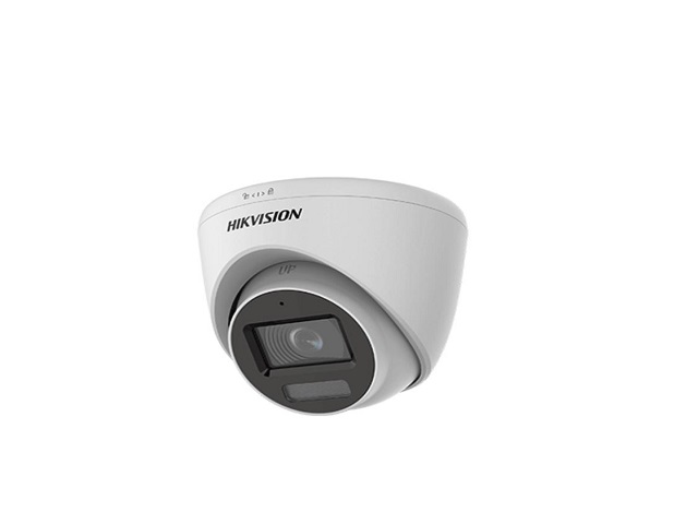 Hikvision 2MP Smart Hybrid Light Audio Indoor Fixed Turret Camera - switchable signals (TVI/AHD/CVI/CVBS?Audio with audio over coaxial cable - built-in mic  - Metal - Outdoor - fixed focal 2.8mm - DWDR - 1920 Á— 1080 - IP67 - 30M IR - 20M White light