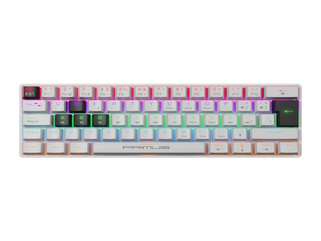 Primus Gaming - Keyboard - Wired - Spanish - USB 2.0 - Ergonomic Design - Black/white