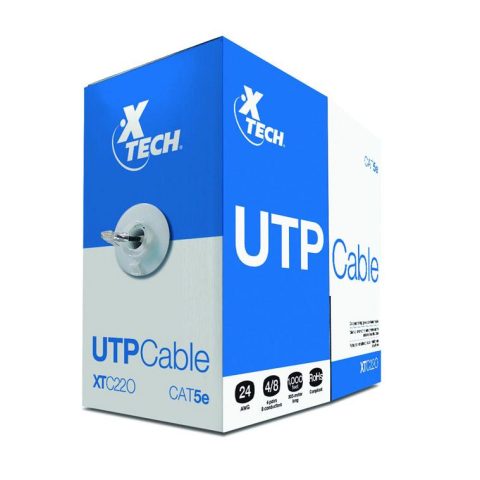 Xtech - Cable al por mayor - RJ-45 (M) a RJ-45 (M) - 305 m - UTP - CAT 5e - gris