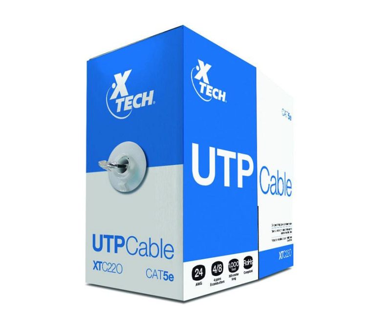 Xtech - Cable al por mayor - RJ-45 (M) a RJ-45 (M) - 305 m - UTP - CAT 5e - gris